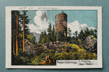 AK Kötzting / 1921 / Ruine Lichtenegg / Künstler Karte Atelier Eugen Felle / Litho Lithographie